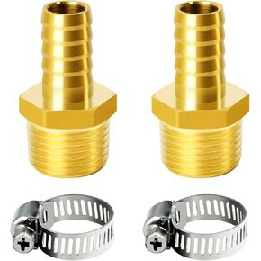 TAILONZ PNEUMATIC Brass Hose Barb Fitting -3/8 Inch Barb to 1/2 Inch Male NPT Adapter（Pack of 5） in Saudi Arabia