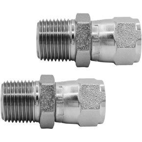 BEITERSTOE (2-PACK) 6505-06-06 Hydraulic Hose Adapter Fitting 3/8" Male (3/8-18 NPTF) × 3/8" Female JIC 37° Swivel (9/16-18 UNF) Straight Pipe Joints Connector Carbon Steel in Kuwait
