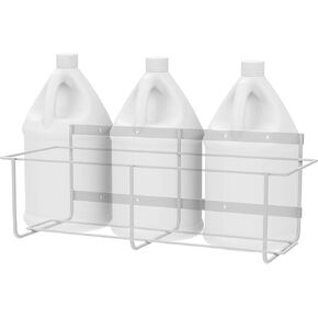 حامل إبريق مثبت على الحائط c2M متضمن مع أجهزة حامل إبريق سعة 3 جالون | إطار ودعامة فولاذية شديدة التحمل مصنوعة في الولايات المتحدة الأمريكية | رف تخزين لليدين والصابون والمنظفات والجراج بزجاجة مستديرة | مسحوق المغلفة الأبيض in Kuwait