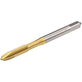 uxcell Spiral Point Plug Threading Tap M3 x 0.5 Thread, Ground Threads H2 3 Flutes, High Speed Steel HSS 6542, Titanium Coated, Metric Screw Taps Tapping Bit for Thread Repair