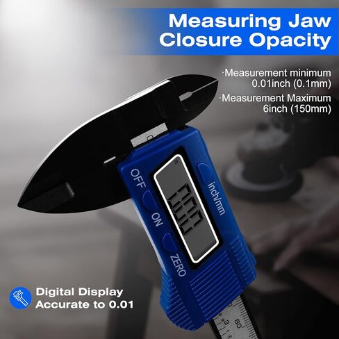 فرجار رقمي JMMRRR، أداة قياس فرجار رقمية مقاس 6 بوصات مع شاشة LCD كبيرة، ميزة الإيقاف التلقائي، سهولة التبديل من جزء متري بوصة (أزرق) in Kuwait