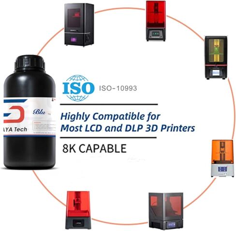 Siraya Tech Blu Lava Black: Ultra-Tough PC-Like 3D Printing Resin | High-Strength, High-Resolution, Functional Printing, Engineering-Grade Printer Resin for LCD/DLP Printers (1kg) in Kuwait