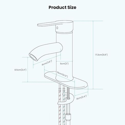 gotonovo Bathroom Sink Faucet Single Hole Single Handle Stainless Steel Black and Brushed Nickel Bathroom Vanity Faucet Farmhouse Basin Sink Faucet with Supply Line in Kuwait