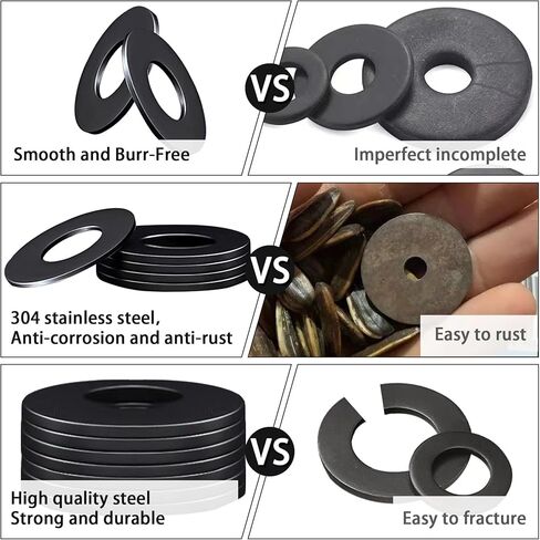غسالات مسطحة للبراغي والمسامير، 18-8 غسالات من الفولاذ المقاوم للصدأ تناسب مثبتات 1/4 بوصة (عبوة من 50 قطعة) in Kuwait
