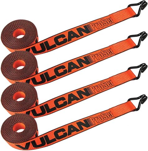 حزام رافعة من VULCAN مزود بخطاف سلك ثقيل - 5.08 سم × 15 قدم، 4 عبوات - PROSeries - وزن 1.53 كجم من أجل العمل الآمن in Kuwait