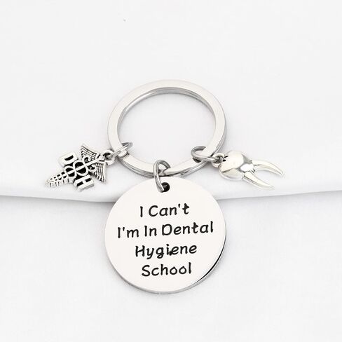 TGBJE Dental Hygienist Gift I Can’t I’m In Dental Hygiene School Keychain DH Gift Dentist Student Gift Graduation Gift For DH in Saudi Arabia