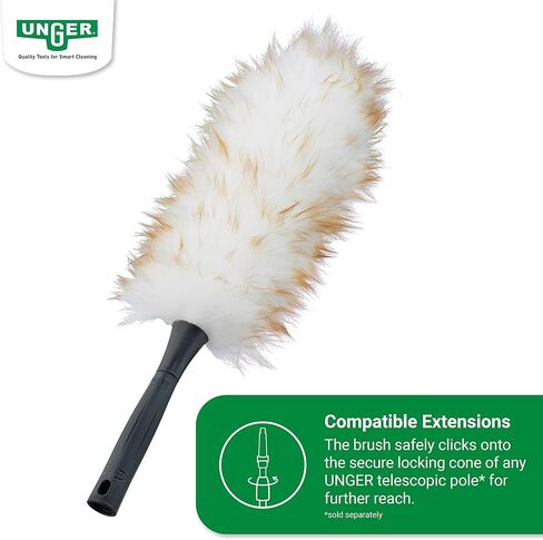 Unger Extendable Lamb’s Wool Duster – Extends to 43" – Dusters for Cleaning, Extendable Duster, Duster with Extension Pole, Long Handle Duster, Great for Ceiling Fans, Moldings, Bookcases & Windows in Kuwait