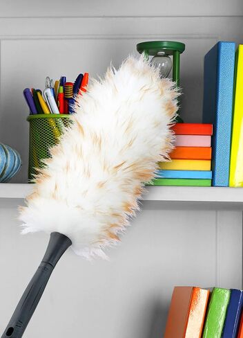 Unger Extendable Lamb’s Wool Duster – Extends to 43" – Dusters for Cleaning, Extendable Duster, Duster with Extension Pole, Long Handle Duster, Great for Ceiling Fans, Moldings, Bookcases & Windows in Kuwait