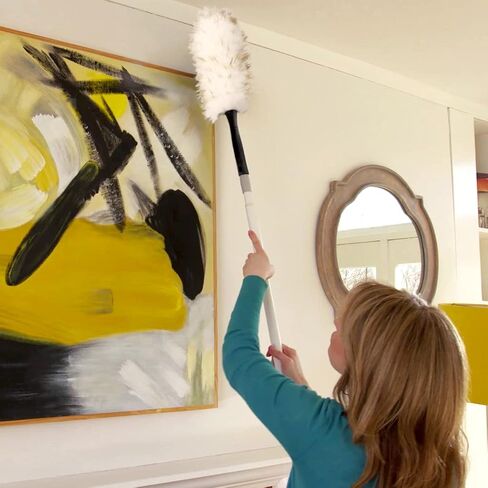 Unger Extendable Lamb’s Wool Duster – Extends to 43" – Dusters for Cleaning, Extendable Duster, Duster with Extension Pole, Long Handle Duster, Great for Ceiling Fans, Moldings, Bookcases & Windows in Kuwait