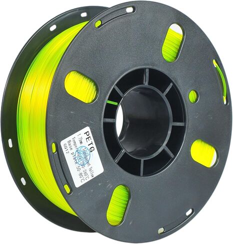 RANKI PETG Filament 1.75mm خيوط طابعة ثلاثية الأبعاد، دقة الأبعاد +/- 0.03 مم، بكرة 1 كجم (أصفر شفاف) in Kuwait
