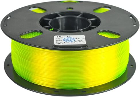 RANKI PETG Filament 1.75mm خيوط طابعة ثلاثية الأبعاد، دقة الأبعاد +/- 0.03 مم، بكرة 1 كجم (أصفر شفاف) in Kuwait