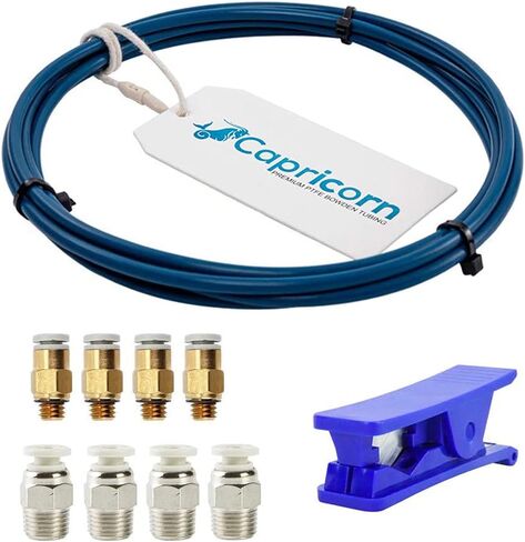 Official Creality 3D Capricorn XS Series Bowden Tube, PTFE Bowden Tube (2 Meters) with 4Pcs PC4-M6 Fittings and 4Pcs PC4-M10 Fittings for 3D Printer 1.75mm Filament in Saudi Arabia