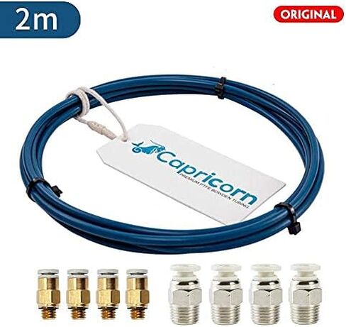 Official Creality 3D Capricorn XS Series Bowden Tube, PTFE Bowden Tube (2 Meters) with 4Pcs PC4-M6 Fittings and 4Pcs PC4-M10 Fittings for 3D Printer 1.75mm Filament in Saudi Arabia