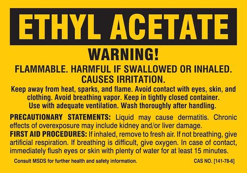 Brady 7260QLS Chemical, Biohazard and Hazardous Material Labels, Self-Sticking, Polyester, 2" x 5", Black On Yellow (Pack of 25) in Saudi Arabia