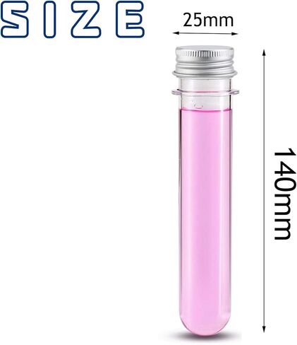 25 قطعة من أنابيب الاختبار 40 مل، أنابيب بلاستيكية شفافة مع أغطية للنباتات، التجارب العلمية، تزيين الحفلات، الحلوى، ملح الاستحمام، كرة العلكة in Kuwait