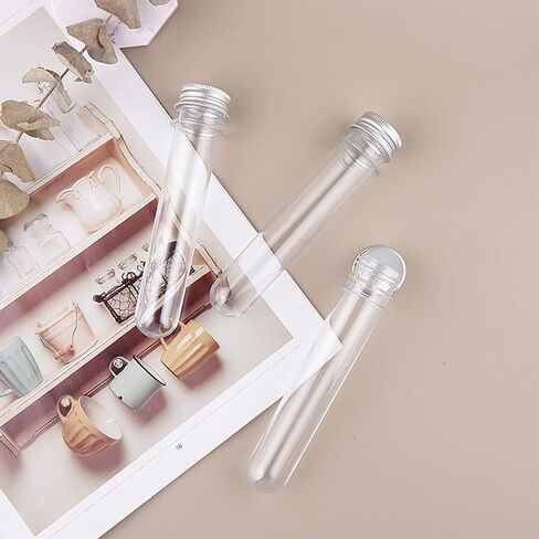 25 قطعة من أنابيب الاختبار 40 مل، أنابيب بلاستيكية شفافة مع أغطية للنباتات، التجارب العلمية، تزيين الحفلات، الحلوى، ملح الاستحمام، كرة العلكة in Kuwait