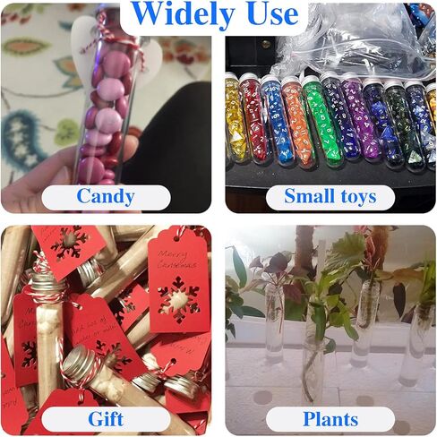25 قطعة من أنابيب الاختبار 40 مل، أنابيب بلاستيكية شفافة مع أغطية للنباتات، التجارب العلمية، تزيين الحفلات، الحلوى، ملح الاستحمام، كرة العلكة in Kuwait