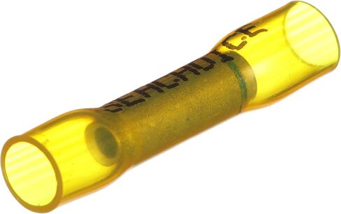 Seachoice Step Down 3-to-1 Heat Shrink Butt Connector, Marine Grade Heat-Shrinkable Butt Splices, Yellow, Pack of 10, 16-14 to 12-10 Wire Range in Saudi Arabia
