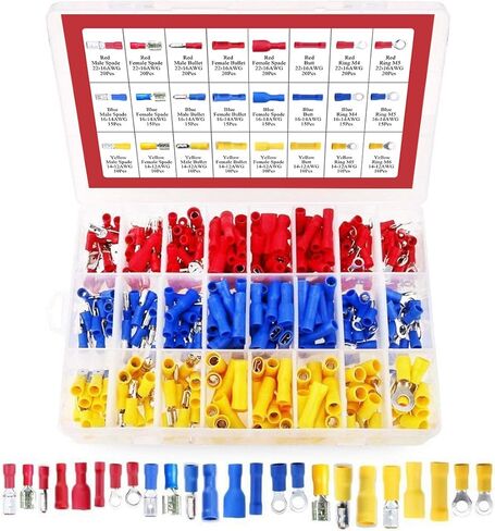 Hilitchi 360 Pcs Assorted Insulated Electrical Electrical Wire Terminals Crimp Connectors Spade Set in Saudi Arabia