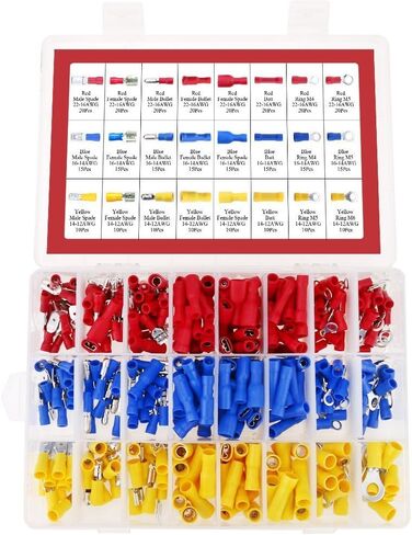 Hilitchi 360 Pcs Assorted Insulated Electrical Electrical Wire Terminals Crimp Connectors Spade Set in Saudi Arabia