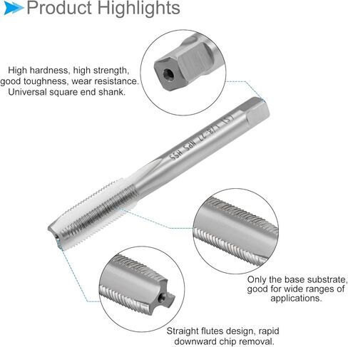 صنابير طحن خيط CoCud، 1/8-27 NPS Thread H2، آلة فولاذية عالية السرعة 3 أداة لولبية لولبية مستقيمة - (التطبيقات: لآلة الحفر)، قطعة واحدة in Kuwait