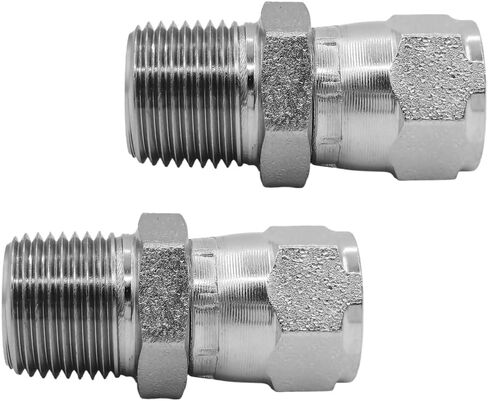 BEITERSTOE (2-PACK) 6505-06-06 Hydraulic Hose Adapter Fitting 3/8" Male (3/8-18 NPTF) × 3/8" Female JIC 37° Swivel (9/16-18 UNF) Straight Pipe Joints Connector Carbon Steel in Saudi Arabia