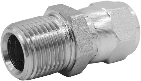 BEITERSTOE (2-PACK) 6505-06-06 Hydraulic Hose Adapter Fitting 3/8" Male (3/8-18 NPTF) × 3/8" Female JIC 37° Swivel (9/16-18 UNF) Straight Pipe Joints Connector Carbon Steel in Saudi Arabia