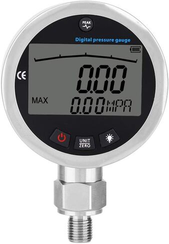 مقياس الضغط الهيدروليكي الرقمي، 3.15 مقياس ضغط من الفولاذ المقاوم للصدأ 10000PSI 400BAR جهاز قياس الضغط الهيدروليكي مع موصل G1/4 in Kuwait