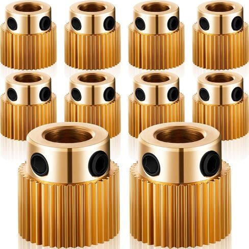 Extruder Wheel 3D Printer Parts Drive 40 Teeth Gear Brass Extruder Wheel Gear Compatible with CR-10, CR-10S, S4, S5, Ender 3, Ender 3 Pro (10) in Saudi Arabia