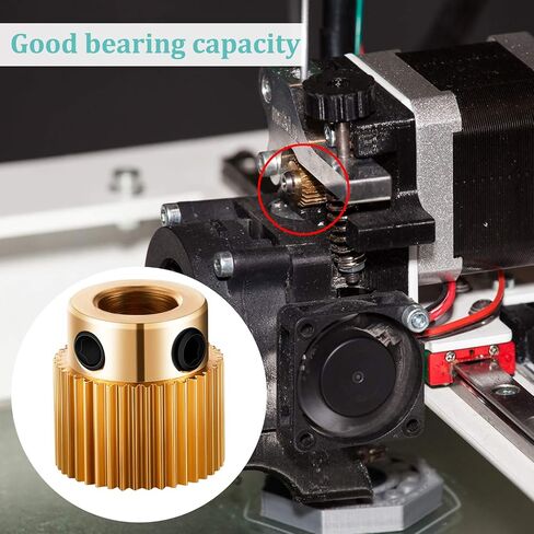 Extruder Wheel 3D Printer Parts Drive 40 Teeth Gear Brass Extruder Wheel Gear Compatible with CR-10, CR-10S, S4, S5, Ender 3, Ender 3 Pro (10) in Saudi Arabia