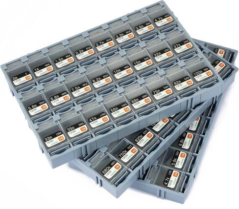 مجموعة متنوعة من مقاومات Guanruixin 1206 SMD، مجموعة مقاومات مكونة من 7200 قطعة و72 قيمة (كل قيمة 100 قطعة) ±1% تسامح (0 أوم - 10 ميجا أوم) مجموعة مقاوم شرائح سميكة متوافقة مع Rohs in Kuwait
