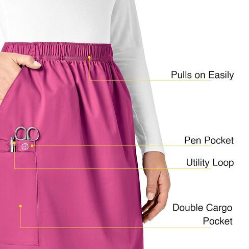 WonderWink Women's Wonderwork Pull-on Cargo Scrub Skirt in Saudi Arabia