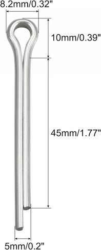 دبوس كوتر سبليت من uxcell، مشبك تثبيت من الفولاذ المقاوم للصدأ مقاس 5 مم × 40 مم مناسب للسيارات والميكانيكا، لون فضي، 25 قطعة in Kuwait