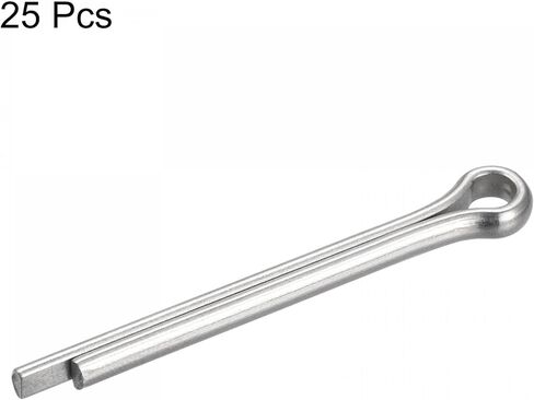 دبوس كوتر سبليت من uxcell، مشبك تثبيت من الفولاذ المقاوم للصدأ مقاس 5 مم × 40 مم مناسب للسيارات والميكانيكا، لون فضي، 25 قطعة in Kuwait