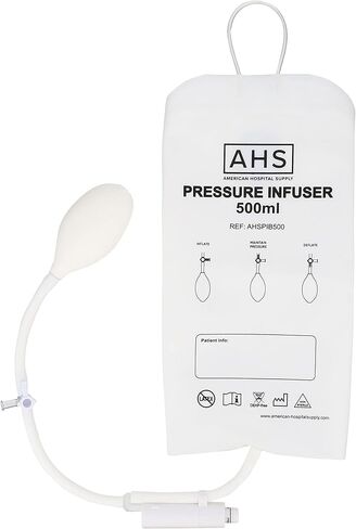 AHS American Hospital Supply Medical Pressure Infusion Bag 3000ml IV Pole Infusion Sack with 3 Way Stopcock Smart Design and Easy to Use | Medical Supplies & Equipment (1 Each) in Kuwait