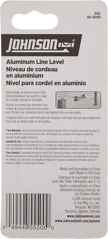 Johnson Level & Tool 555 Aluminum Line Level, 3", Silver, 1 Level in Saudi Arabia