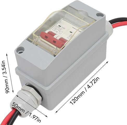 Circuit Breaker Solar Panels 30 Amp Solar Disconnect Switch, MCB 2P DC 500V 32A Disconnect Switch with IP65 Waterproof Distribution Box, Outdoor Miniature Breaker Box (with Cable and PV Connector) in Saudi Arabia