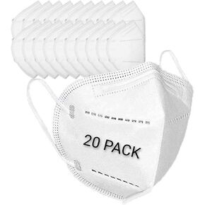 GREHOME 5-Ply Disposable Protective Face Masks 20 Pack 3D Foldable Fitting Design with Stretchy Ear Loops in Saudi Arabia