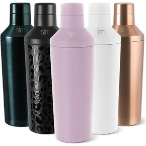 Simple Modern Cocktail Shaker Set with Jigger Lid | Stainless Steel Boston Shaker Insulated Martini Mixer for Mocktails | Gifts for Men Women Him Her | Classic Collection | 20oz | Almond Birch