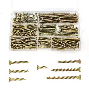 مجموعة متنوعة من 250 قطعة من براغي اللوح، ومسامير الحوائط الجافة فيليبس، ومسامير خشبية ذات رأس مسطح غاطس، ومسامير خشبية ذات رأس بوق ذات خيط خشن للخشب الجاف in Kuwait