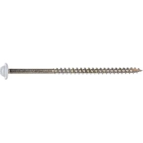 #9 x 3-1/2" Saberdrive White Cabinet Screws 1 LB, Approx. 64 Pieces, Durable Wood Screws, Serrated Thread for Secure Fastening, Avoid Cam Out in Saudi Arabia