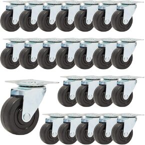 Stockroom Plus 24 Pack 2 inch Swivel Caster Wheels Rubber Base with Top Plate and Bearing for Smooth Moving in Kuwait