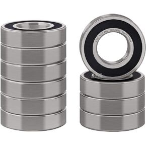 XiKe 10 Pcs 6207-2RS Double Rubber Seal Bearings 35x72x17mm, Pre-Lubricated and Stable Performance and Cost Effective, Deep Groove Ball Bearings.