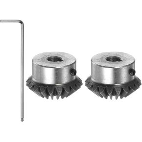 HARFINGTON 2pcs Bevel Gear 2M 20 Teeth 10mm Shaft Hole 1:1 Tapered Pinion Gear with 4mm Keyway 45# Steel 2 Module 90 Degree Steering Gear with M5 Fixing Hole, for Hardware Mechanical Rotation in Saudi Arabia