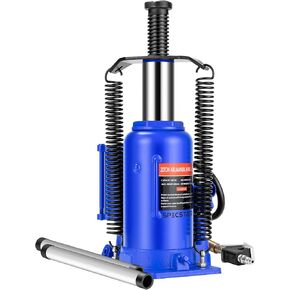 SPECSTAR Pneumatic Air Hydraulic Bottle Jack with Manual Hand Pump 20 Ton Heavy Duty Auto Truck Travel Trailer Repair Lift Red