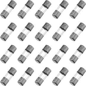 Bridgold 20pcs F5AL Christmas Light Fuses 2.5A 125V/2.5Amp 125Volt 3.6x10mm/0.14 x 0.39 inch Mini Glass Fuses Replacement for Outdoor C9 String Xmas Lights Fan.