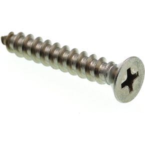 Prime-Line 9017116 Sheet Metal Screw, Self-Tapping, Flat Head Phillips, #10 X 1-1/4 in, Grade 18-8 Stainless Steel, Pack of 25