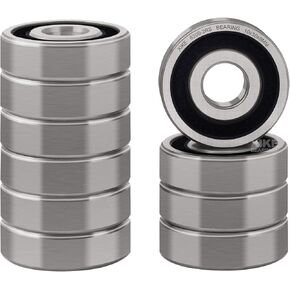 XiKe 10 Pcs 6200-2RS Double Rubber Seal Bearings 10x30x9mm, Pre-Lubricated and Stable Performance and Cost Effective, Deep Groove Ball Bearings.