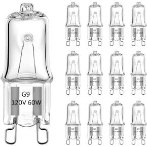 لمبة G9، 12 حزمة مصابيح الهالوجين G9 2 Pin Base JC Type، 120V T4 Bi-Pin 40W لمبة زينون صغيرة للثريات والمعلقات وأضواء الخزانة ومصابيح إضاءة الحمام، أبيض دافئ 2700 ك، قابل للتعتيم