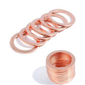 20 Pieces Copper Crush Washer Flat Ring Seal Gasket, 18mm Flat Washer Copper Sealing Ring Sealing Gaskets Rings,Used in Various Environments Pertaining to Sump Plugs,Hydraulic Fittings, Fuel in Saudi Arabia